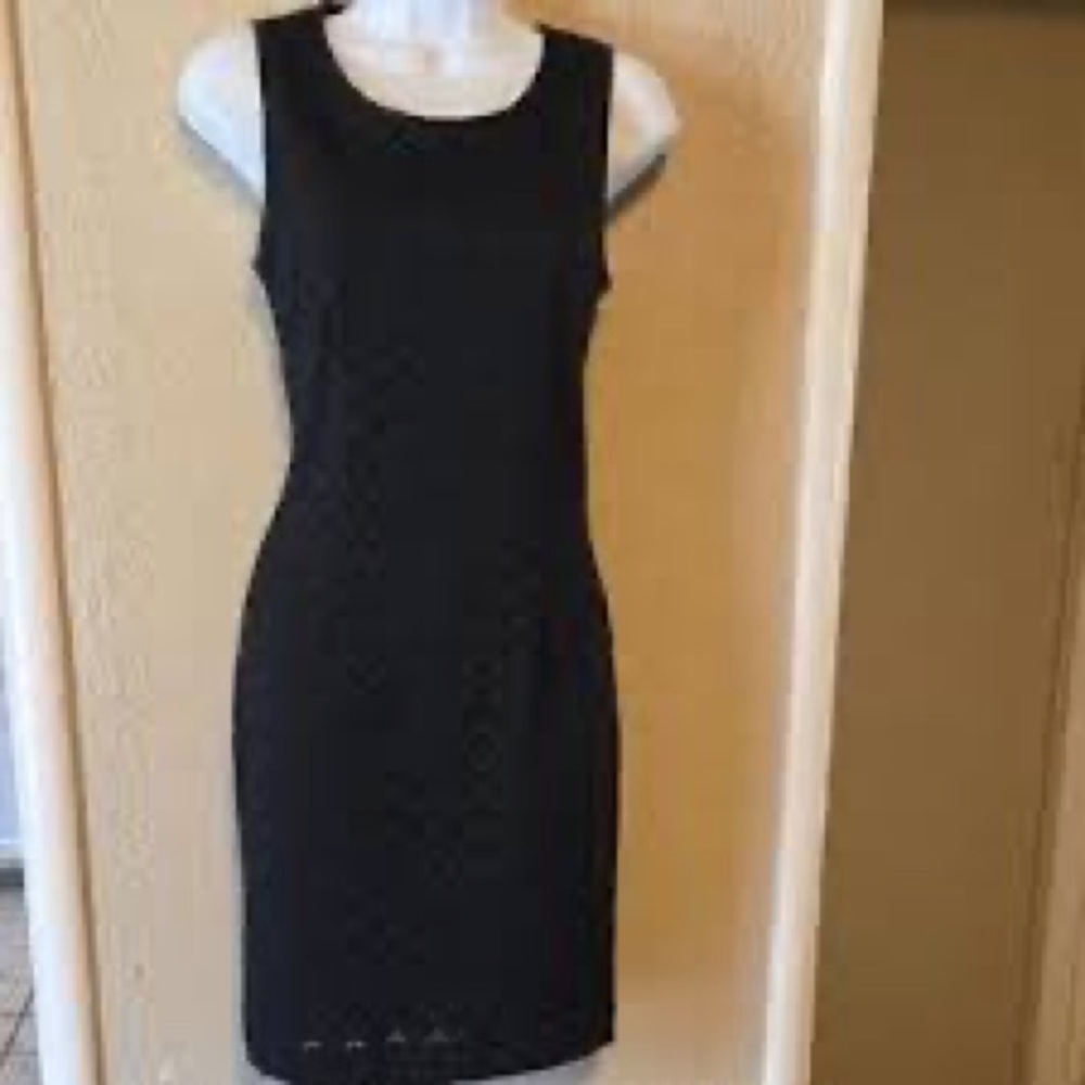 Banana Republic Black Textured Mini Dress